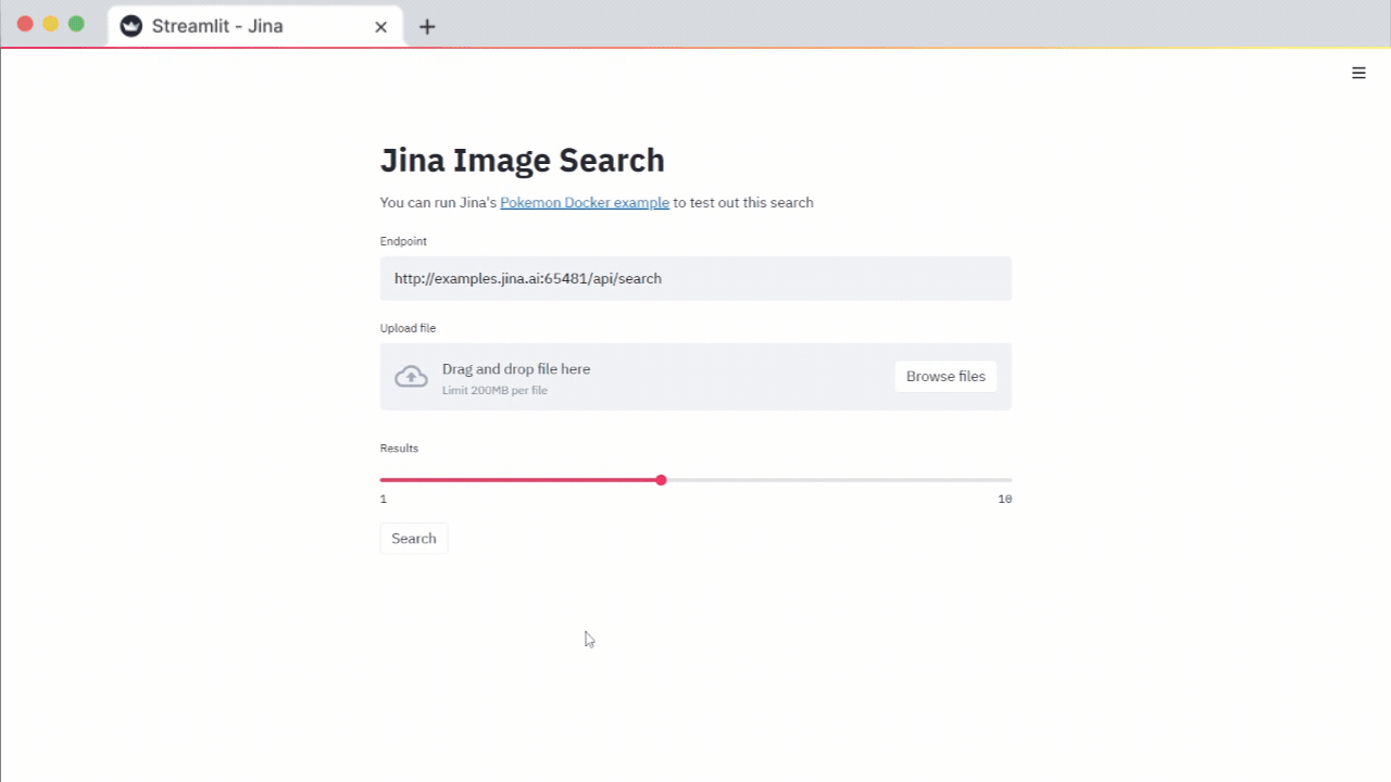 Build a Jina neural search with Streamlit